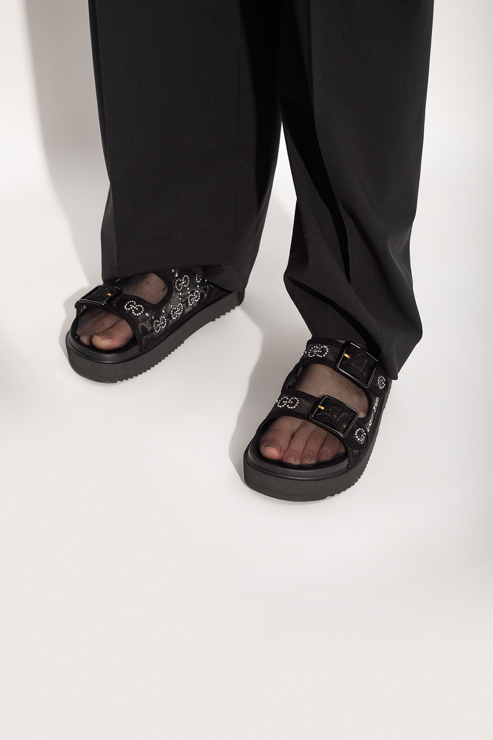 Gucci sandals on on sale feet